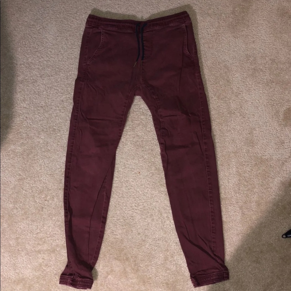 maroon joggers